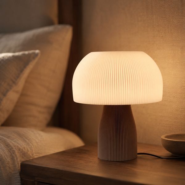 Дизайнерський світильник Boldness Cocoon Glow (з лампою Едісона), білий, червона основа 190526-01 фото