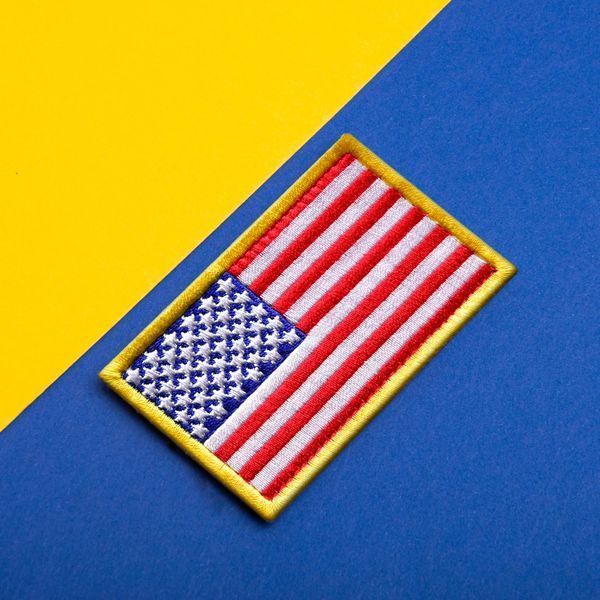 Набор шевронов 2 шт на липучке Флаг США, вышитый патч нашивка 5х8 см 800029787 фото
