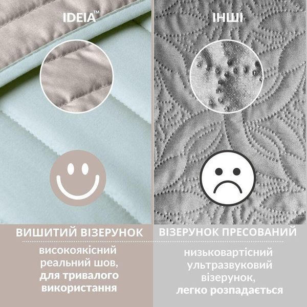 Покривало Стиль Люкс TM IDEIA 240х260 см м'ята/св.сірий 8-13500*007 фото
