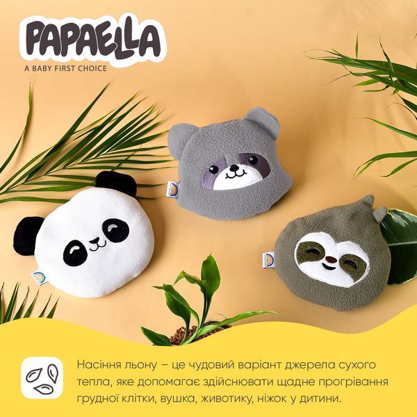 Подушка-грелка Обнимашка с семенами льна ТM PAPAELLA 18х18 см лінивець 8-33270*001 фото