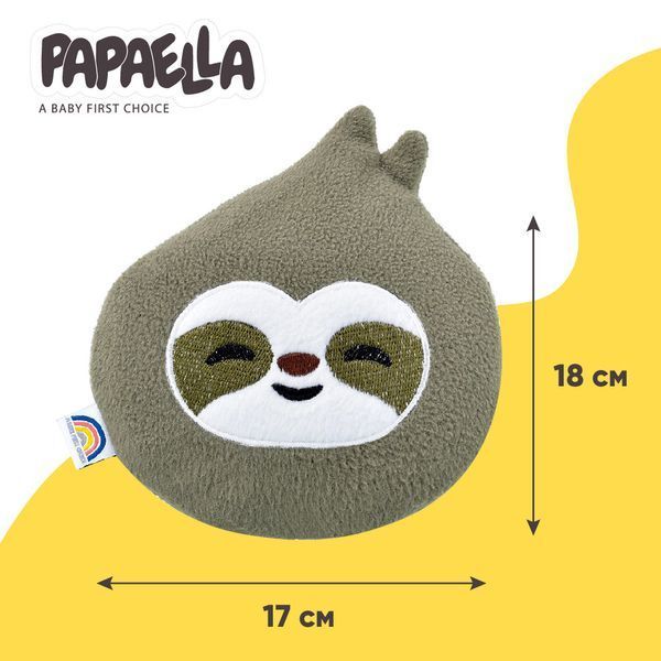 Подушка-грелка Обнимашка с семенами льна ТM PAPAELLA 18х18 см лінивець 8-33270*001 фото