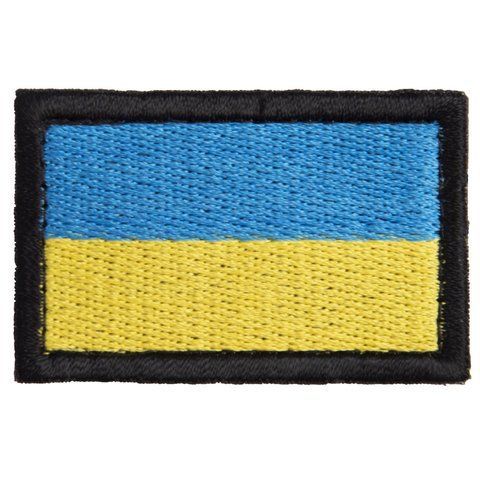 Шеврон нашивка на липучці Прапор України, вишитий патч 3,5х5,3 см 800029763 фото