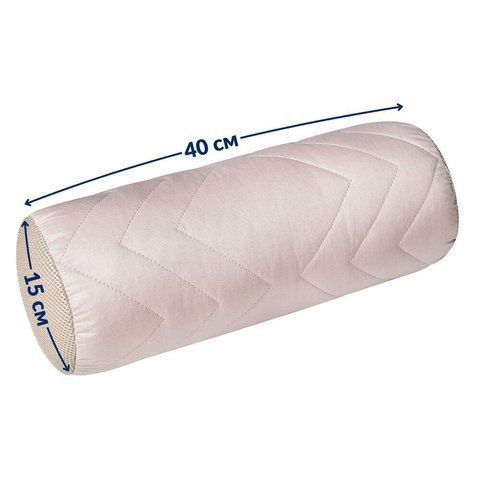 Подушка валик NORDIC COMFORT IDEIA 15х40 см з повітропроникною вставкою, подушка для шиї та голови беж 8-34691*002 фото