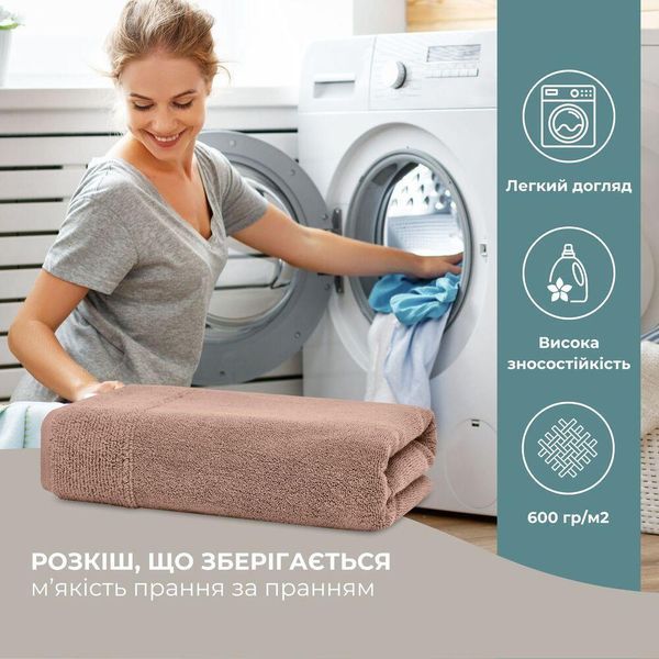 Рушник махровий 50х90 см пл 600 г/м2 для рук і обличчя натуральна бавовна беж 8-35869*001 фото