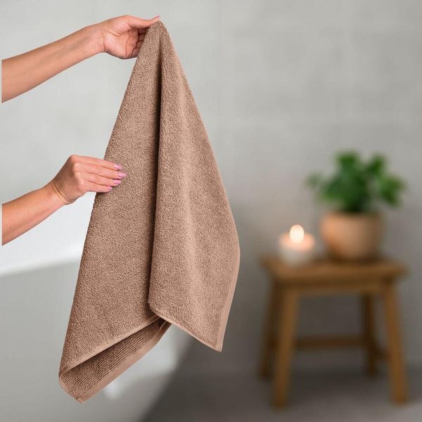 Рушник махровий 50х90 см пл 600 г/м2 для рук і обличчя натуральна бавовна беж 8-35869*001 фото