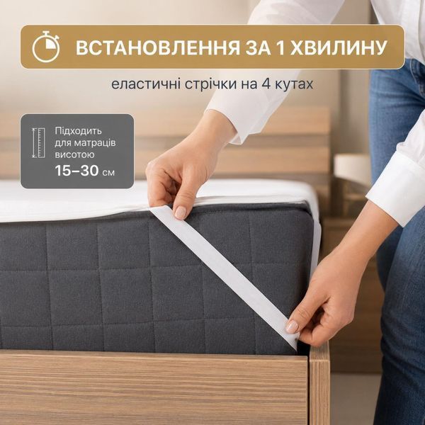Наматрасник отельный Аква Стоп 200х200 см IDEIA с резинками по углам, защитный непромокаемый, водоотталкивающий 8-11718 фото
