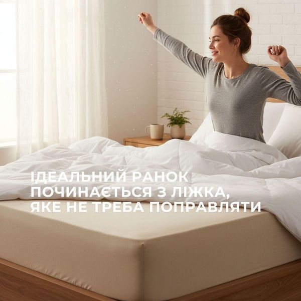 Простирадло трикотажне 140/160х200х35 см на гумці IDEIA, еластичне, трикотаж, бавовна т/сіра 8-10984*007 фото