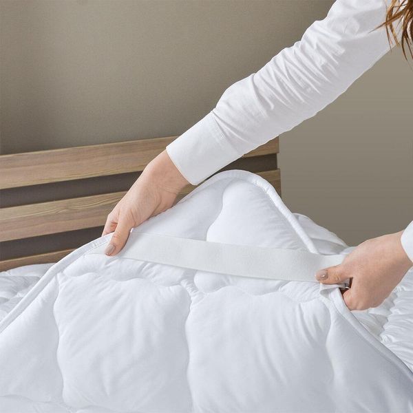 Наматрацник стьобаний Comfort пл 250 з гумками по кутах 120х200 см білий 8-10994*001 фото