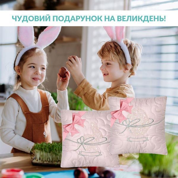 Набір декоративних подушок 40x40 см 2 шт Великодній IDEIA, подушка з вишивкою, святковий декор какао 8-35845*001 фото