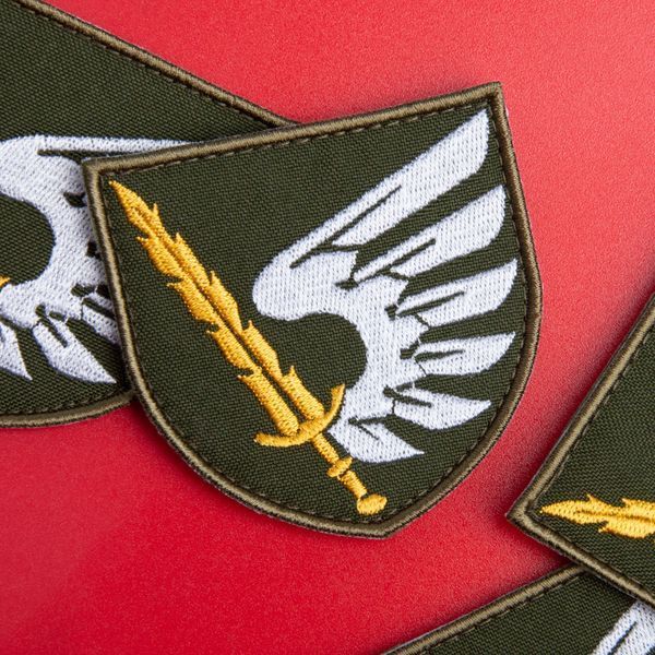 Шеврон на липучці 79-та окрема десантно-штурмова бригада Крило 7,2*7 см хакі 800029697*001 фото