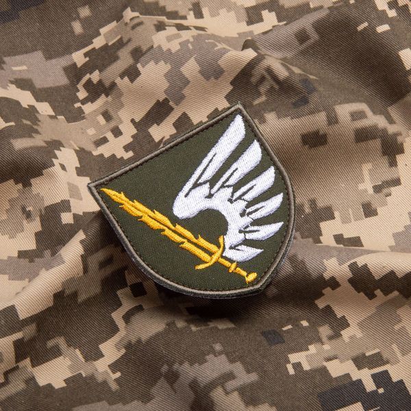 Шеврон на липучці 79-та окрема десантно-штурмова бригада Крило 7,2*7 см хакі 800029697*001 фото