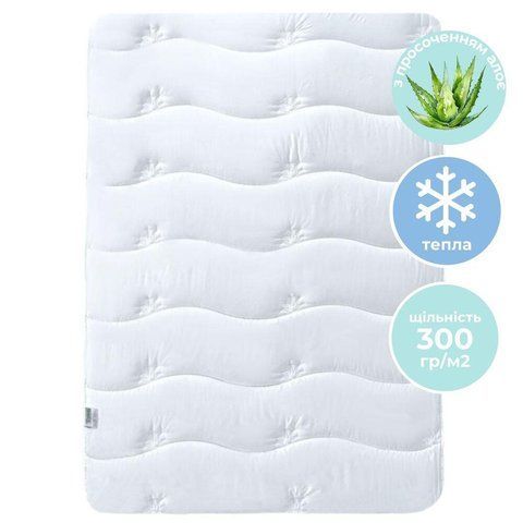 Одеяло Aloe Vera всесезонное c пропиткой ткани экстрактом Алоэ Вера TM IDEIA 140*210 cм белая 8-13464 фото