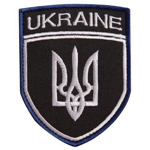 Шеврон нашивка на липучці Тризуб України UKRAINE, вишитий патч 7х9 см 800029883 фото