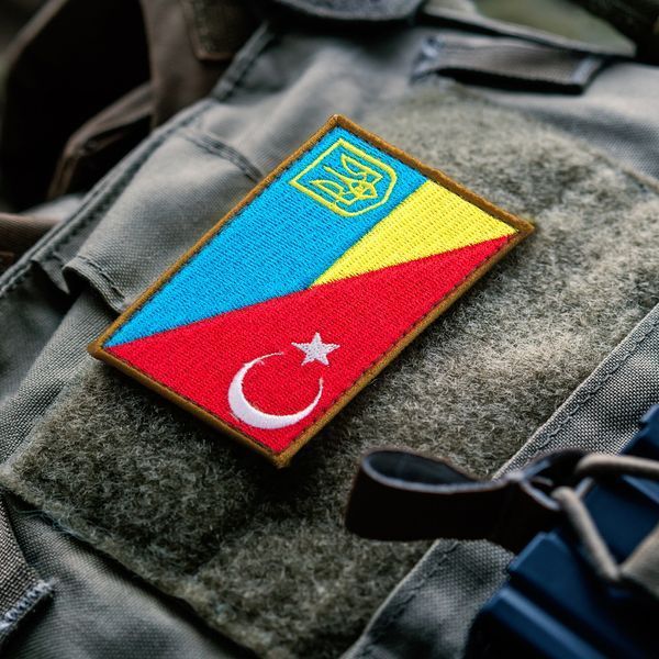 Шеврон на липучці прапор Україна та Туреччина 5х8 см 800029530 фото