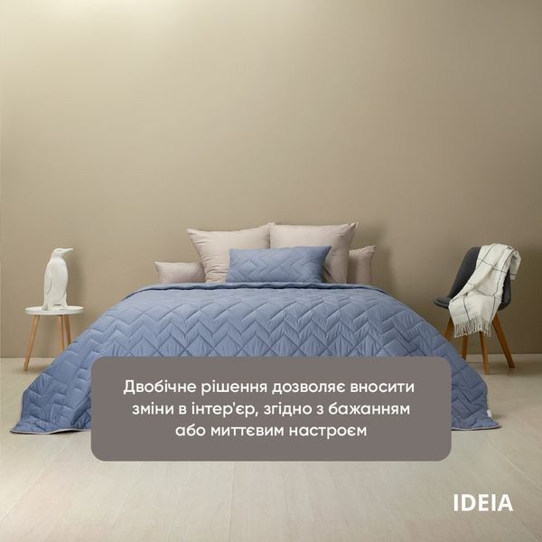 Покривало ЛЮКС 240х260 см джинс/св.сірий 8-34586*003 фото