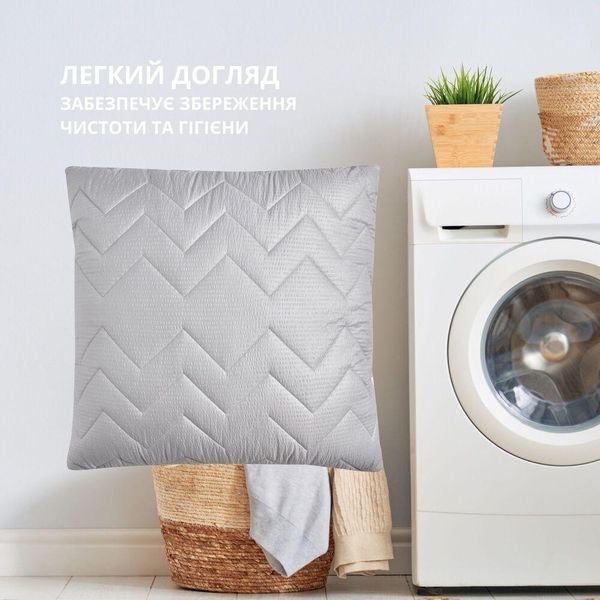 Подушка NORDIC COMFORT+ IDEIA 70х70 см чохол стьобаний з блискавкою антиалергенне волокно сіра 8-34695*002 фото