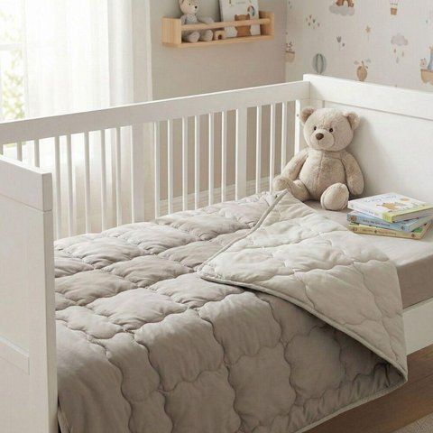 Ковдра дитяча 100х135 см Woolly PAPAELLA вовняна зимова в ліжечко для дітей, вовна, тепле сіра 8-35728*001 фото