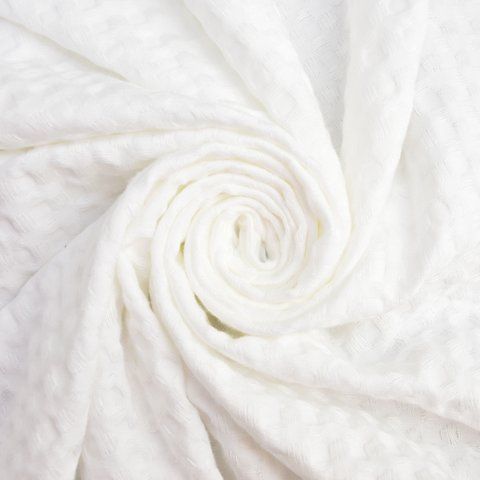 Тканина вафельна Піке Tencel IDEIA 240 см 240 г/м2, віскоза, натуральна, для рушників, халатів, пледів, біла 04-20973*002 фото