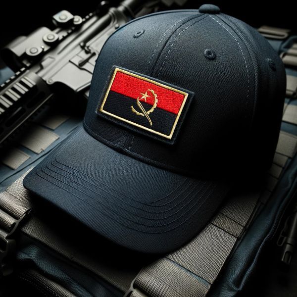 Набір шевронів 2 шт з липучкою Прапор Анголи 5х8 см, вишитий патч 800029804 фото