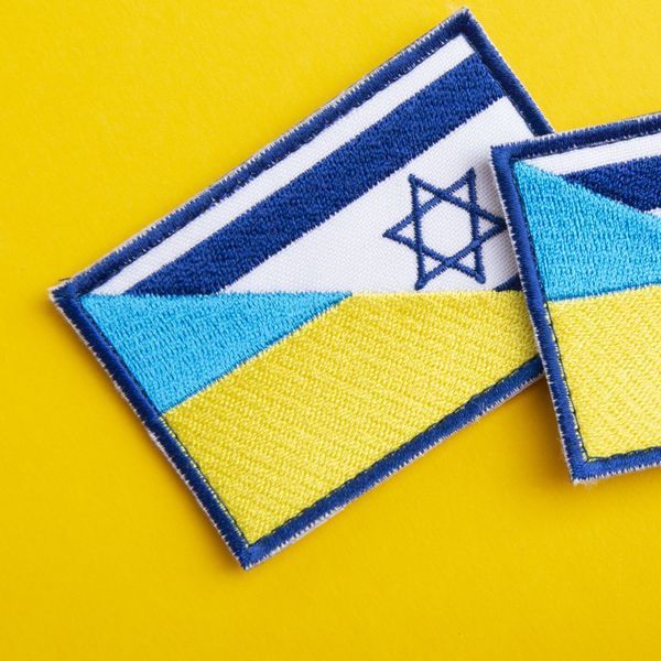 Шеврон нашивка на липучці прапор Україна та Ізраїль 5,3х8 см 800029591 фото