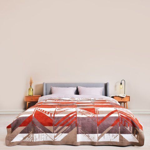 Плед покрывало хлопковое Kassandra TM IDEIA 150x220 см оранж 8-29914*013 фото