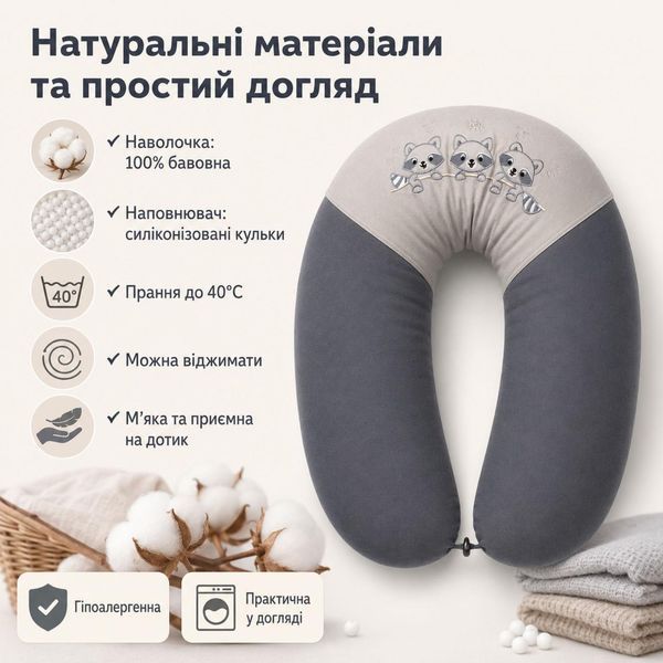 Подушка для вагітних і годування ТМ PAPAELLA з ґудзиком 30х190 см горошок сірий 8-31481*001 фото