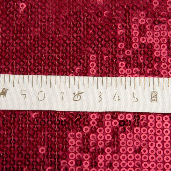 Ткань трикотаж пайетки 140 см 195 гр/м2, для вечерних платьев, костюмов, юбок и сценической одежды бордо 04-20870*007 фото