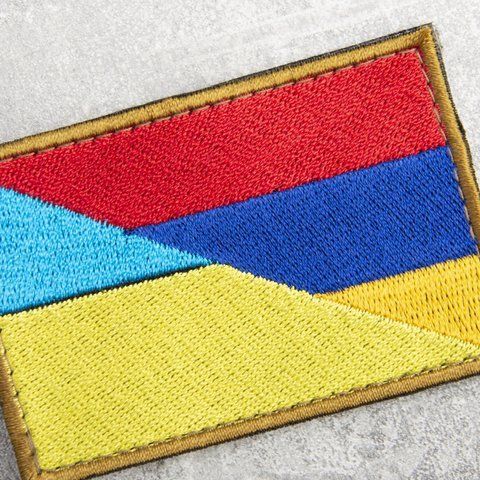 Шеврон на липучці прапор Україна та Армія 5х8 см 800029533 фото