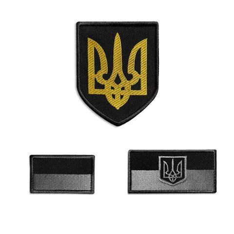 Набір шевронів на липучці Патріотичний 3 шт. чорний/чорний 800029495*003 фото