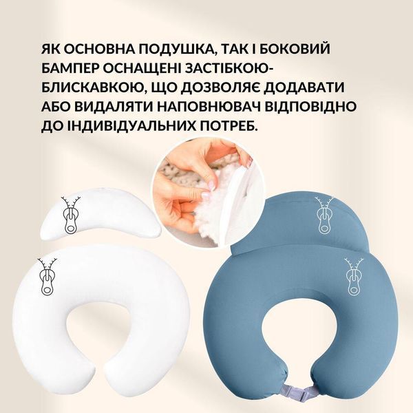 Подушка для годування диванчик 60х70х16 см бавовна антиалергенна, для зручності мами, з блискавкою м'ята 8-36177*001 фото
