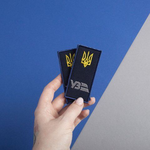 Шеврон на липучці погон "УЗ" Укрзализныця 4х9 см 800029684 фото