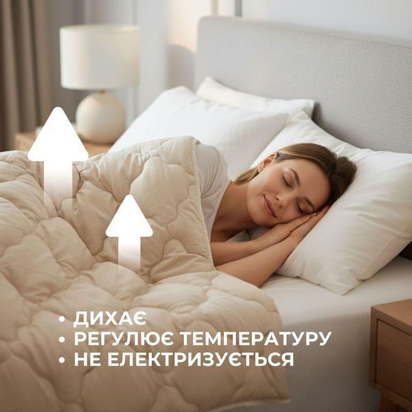 Одеяло шерстяное Woolly 140х210 см IDEIA 400 гр/м2 зимнее, теплое, натуральное, овечья шерсть 8-36189 фото