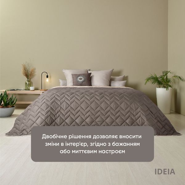 Покривало ЛЮКС 240х260 см шоколад/бежевий 8-34587*005 фото
