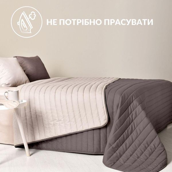 Покривало на ліжко 240х260 см Люкс IDEIA двостороннє, міцне стьобання тканини, антиалергенна волоконо беж 8-13500*003 фото