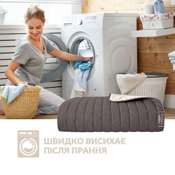 Покривало на ліжко 240х260 см Люкс IDEIA двостороннє, міцне стьобання тканини, антиалергенна волоконо беж 8-13500*003 фото