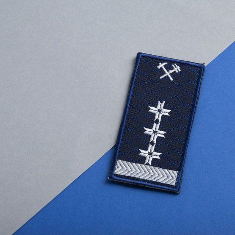 Шеврон на липучці Укрзалізниця Погон Середній керівний склад 3 відзнаки 5х10 см 800029649 фото