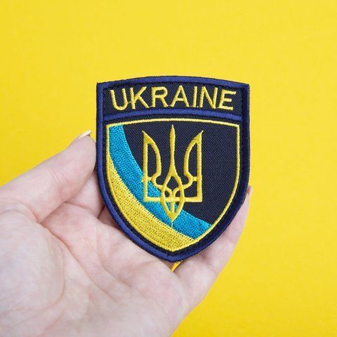 Шеврон нашивка на липучке Трезубец UKRAINE 6,5х8 см 800029693 фото