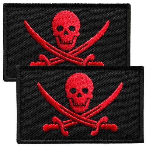 Набор шевронов 2 шт с липучкой Пират Jolly Roger 5х8 см 800029880 фото