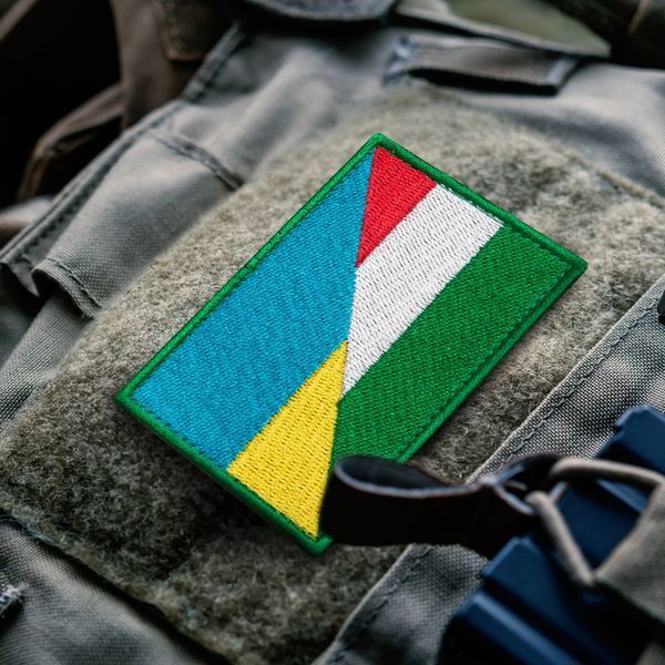 Шеврон нашивка на липучке флаг Украина и Венгрия 5,4х7,7 см 800029594 фото