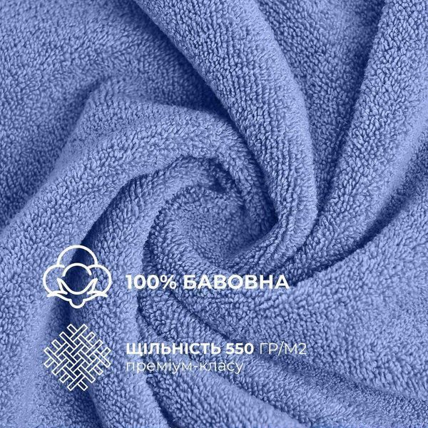Набор полотенец 6 шт 30х30 см махровые пл 550 нутаральный хлопок, салфетка, полотенце синий 8-35874*003 фото