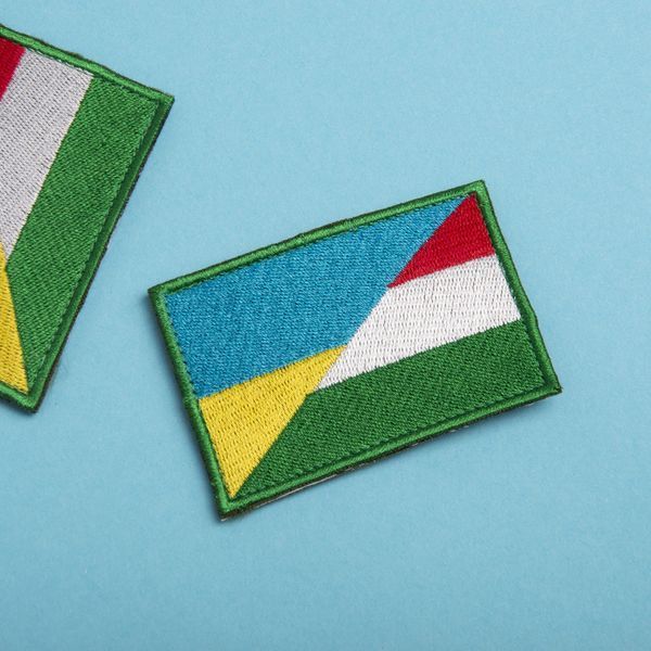 Шеврон нашивка на липучке флаг Украина и Венгрия 5,4х7,7 см 800029594 фото