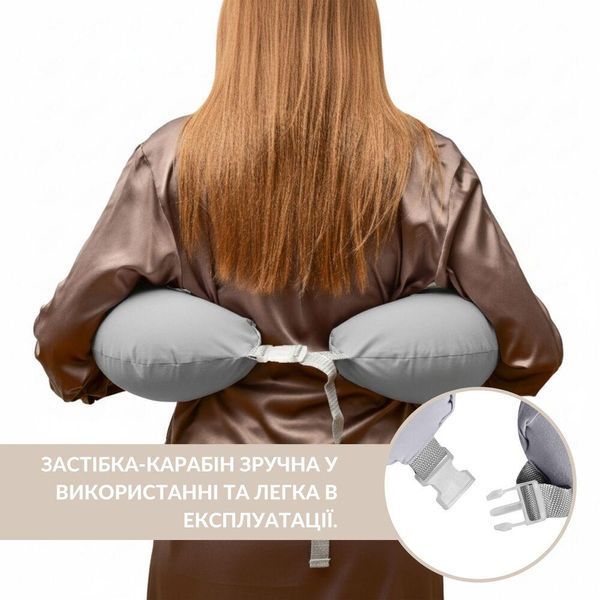 Подушка для кормления диванчик 60х70х16 см хлопок антиалергенная, для удобства мамы, с молнией серый-беж 8-36177*003 фото