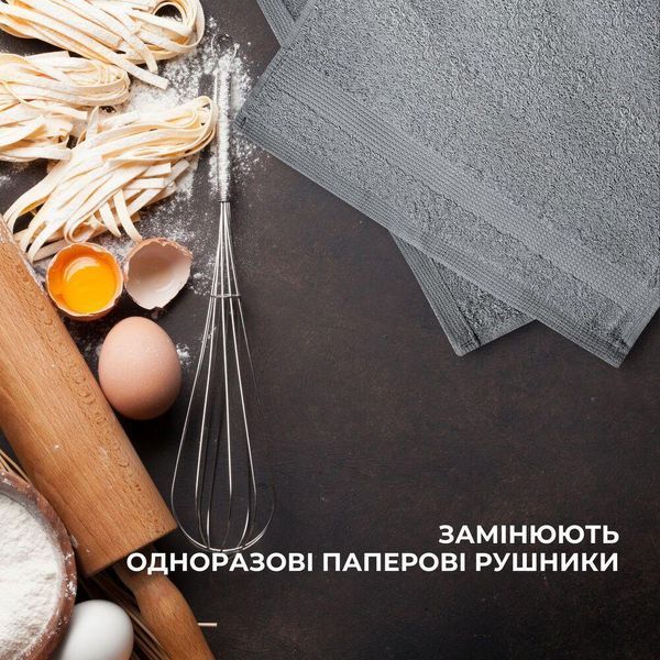 Набор полотенец 6 шт 30х30 см махровые пл 550 нутаральный хлопок, салфетка, полотенце серый 8-35874*004 фото