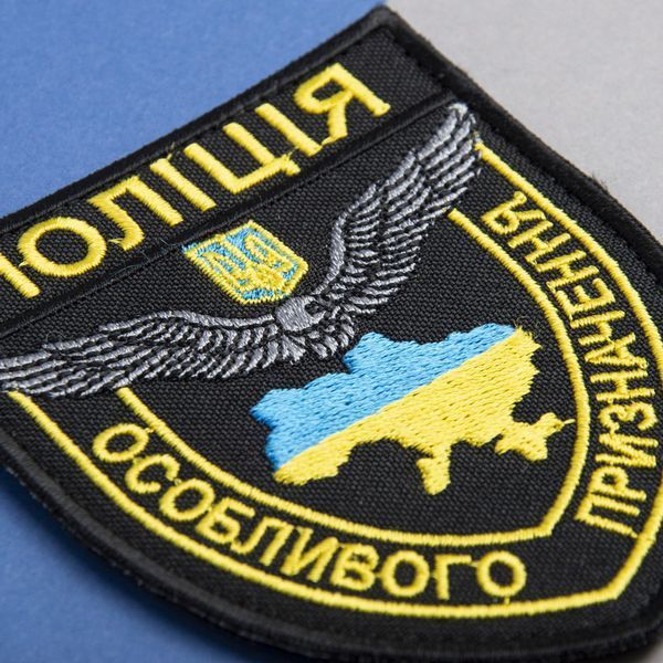 Шеврон нашивка на липучке Полиция специального назначения черный 8х9,5 см 800030053 фото