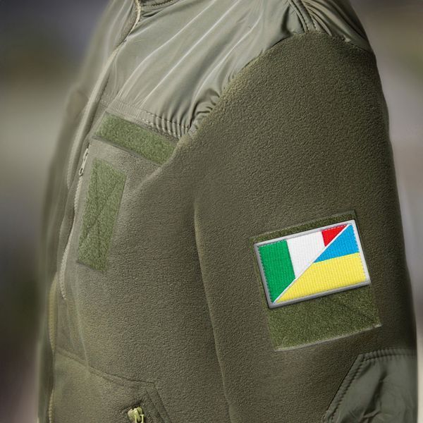 Набір шевронів 2 шт з липучкою Прапор України та Італії 5х8 см 800029929 фото