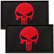 Набор шевронов 2шт с липучкой PUNISHER Череп красный, вышитый патч 5х8 см 800029806 фото 1