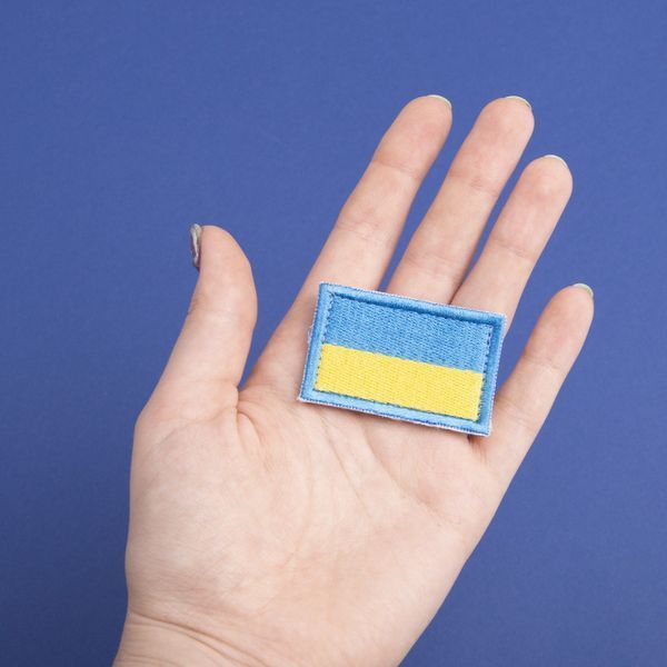 Шеврон 2 шт, нашивка на липучке Флаг Украины, вышитый патч 3х5 см 800029834 фото