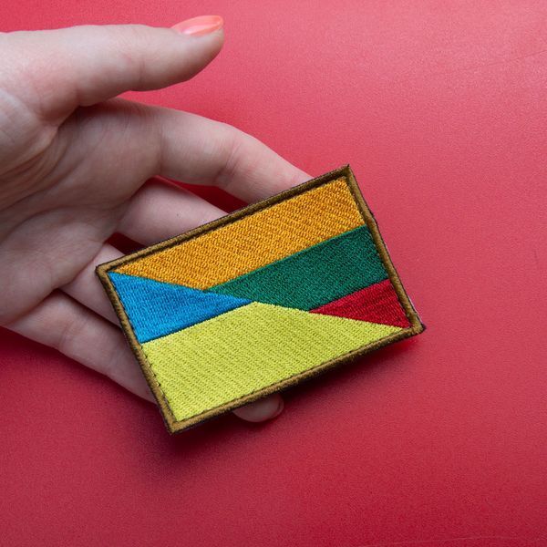 Шеврон на липучці прапор Україна та Литва 5х8 см 800029538 фото