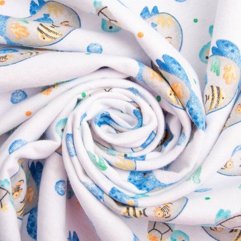 Тканина фланель бавовна, 180 см, 155 гр/м2, дитячий принт 10-0671 BLUE, м'яка тканина для постільної білизни 188133 фото
