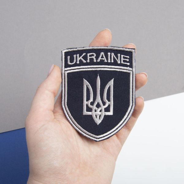 Шеврон нашивка на липучке Укрзалізниця Україна 7х9 см борт срібло 800029662*002 фото